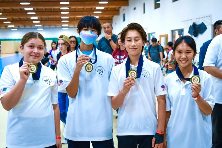 students with medals